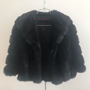 NWOT Banana Republic faux fur cape coat Vegan XS/S